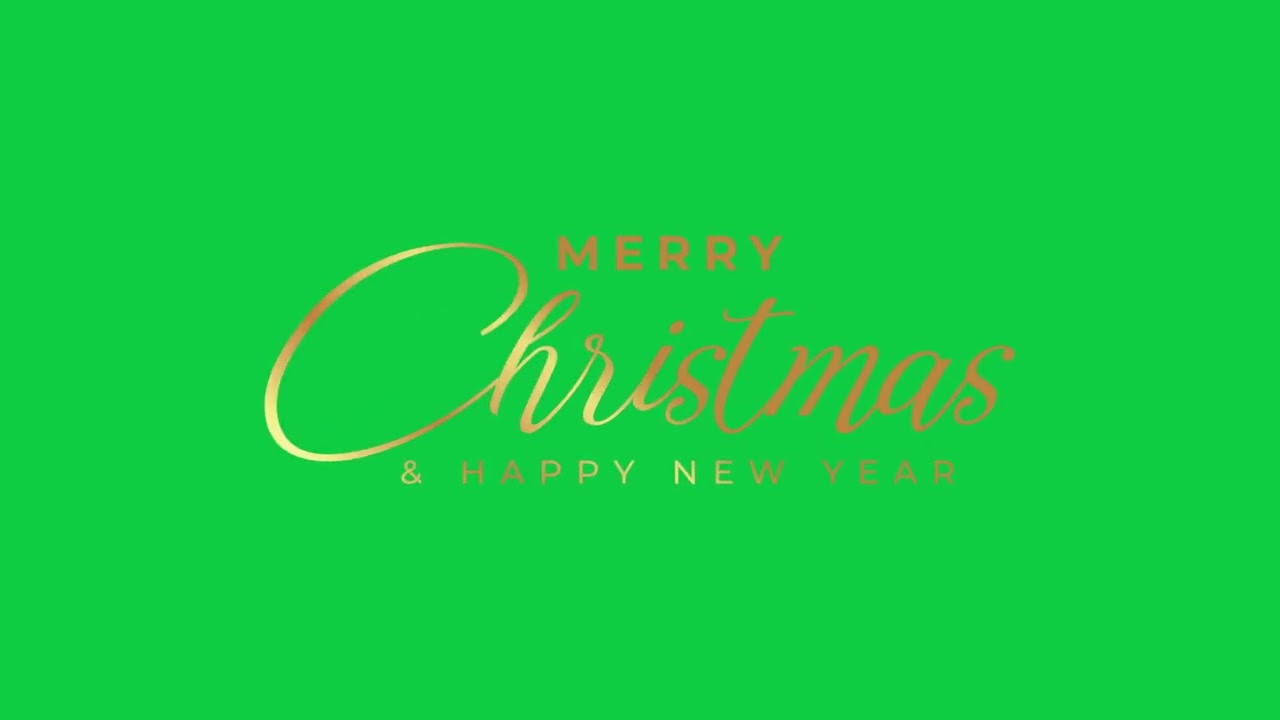 Merry Christmas & Happy New Year Decorative Wish Text Animation | Green Screen