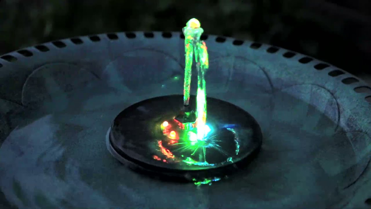 Woosir Upgraded Solar Fountain Pump with LED Lights and 900 mAh Battery