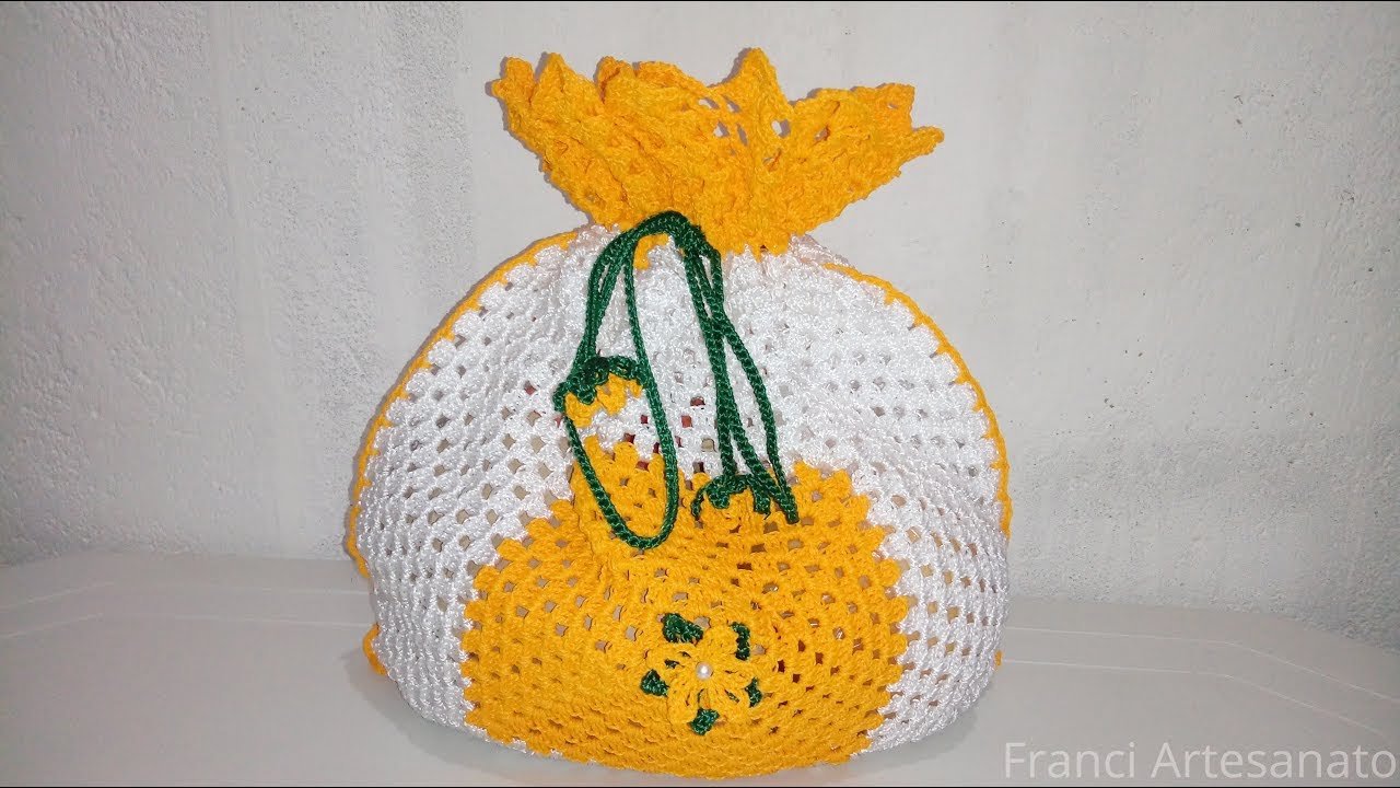 SACO DE CROCHÊ PORTA PÃES - FRANCI ARTESANATO