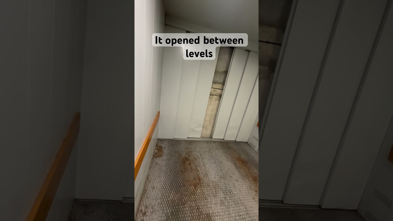 Got stuck between floors 💀 #unexpected #glitch #elevator #bug #fail #stuck #problem #engineering
