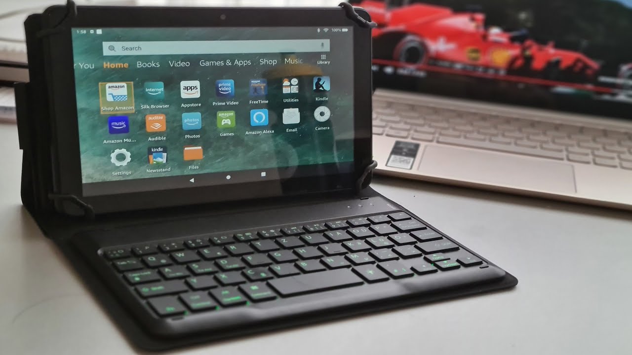 Распаковка и обзор планшета Amazon Fire HD 8 и чехла-клавиатуры Jelly Comb.