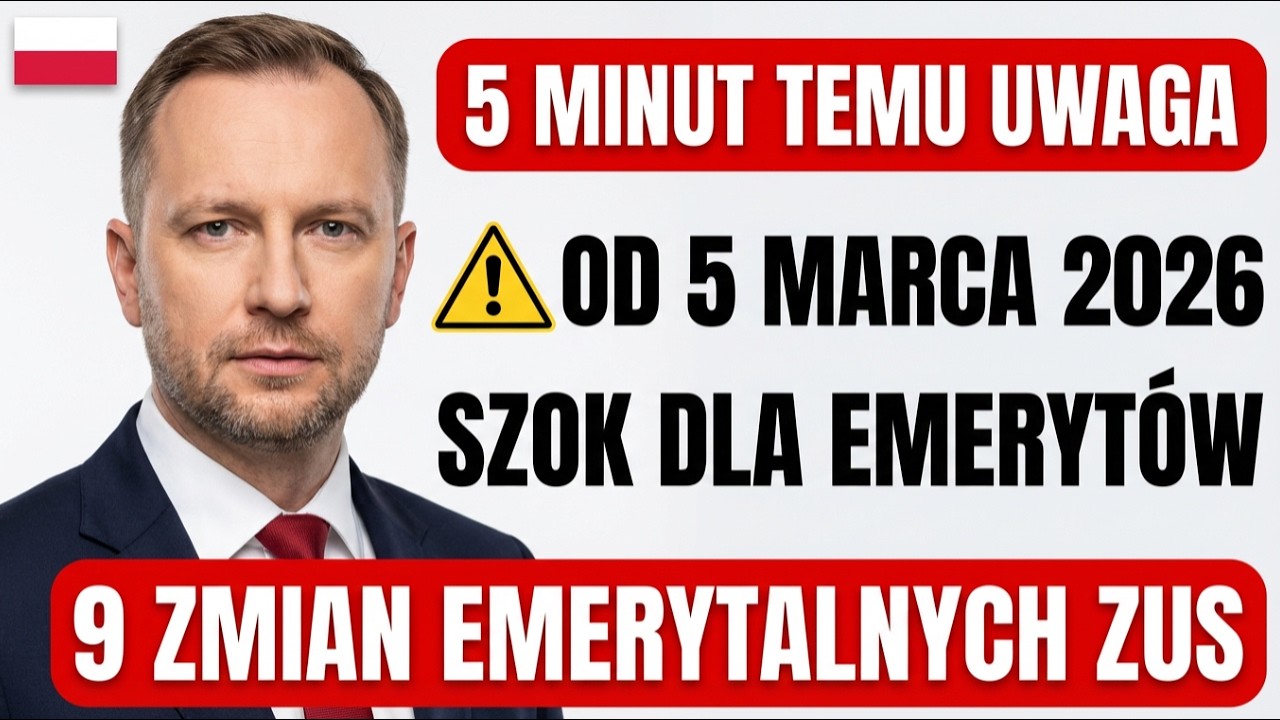 “5 MINUT TEMU ❗️ UWAGA: SZOK dla emerytów od 5 MARCA 2026 – ZUS ogłosił 9 zmian EMERYTALNYCH!