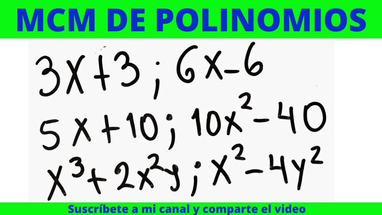 MCM DE POLINOMIOS ejercicio 117 BALDOR 1 al 3