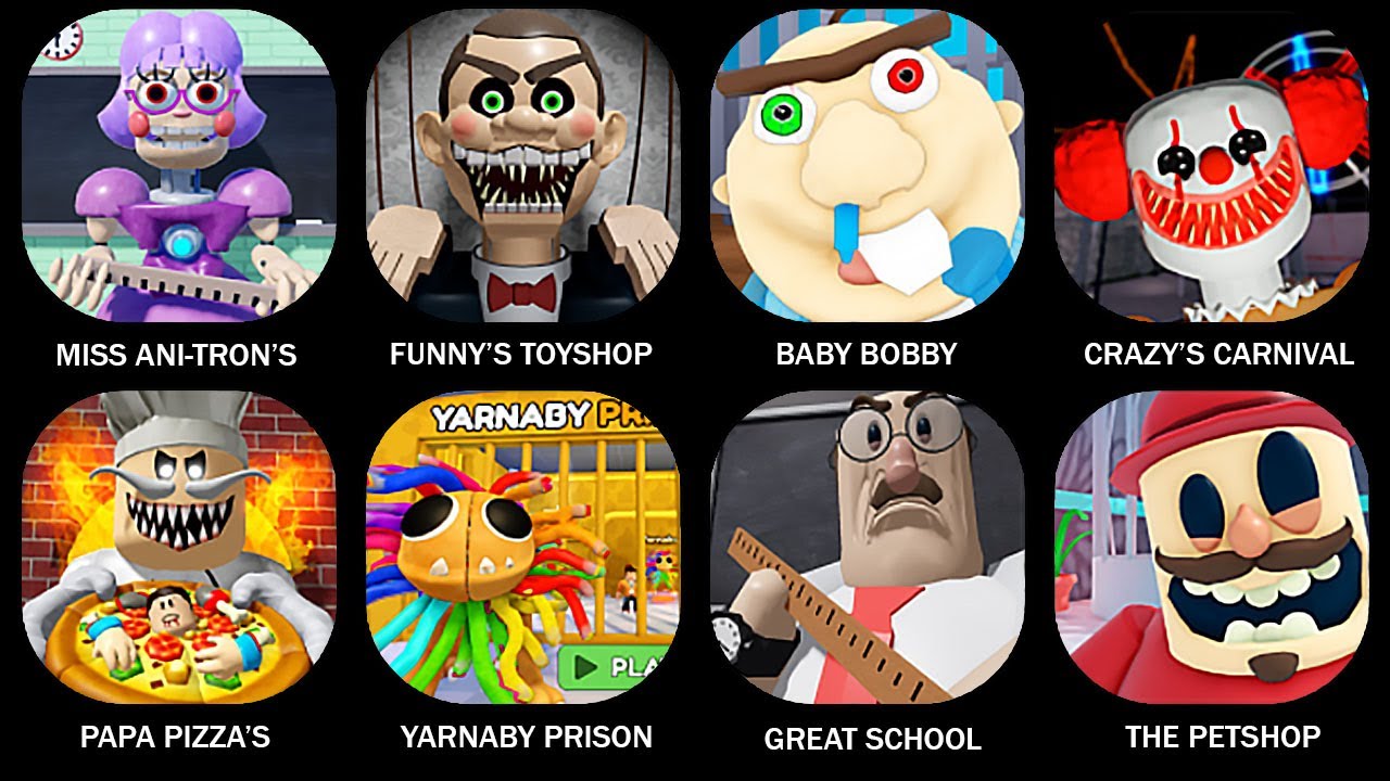 ROBLOX:ESCAPE MISS ANI-TRON'S DETENTION! (SCARY OBBY),ESCAPE FUNNY'S TOYSHOP! (SCARY OBBY)#roblox