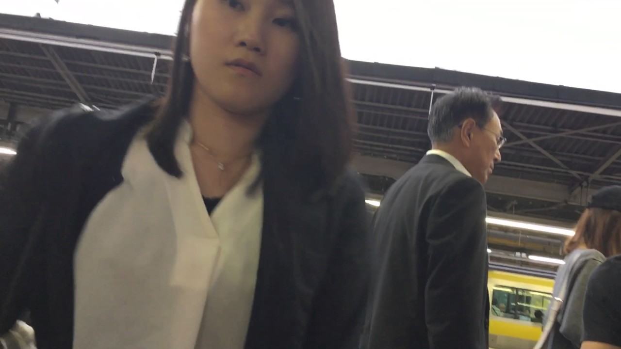 Busy moment at station in japan