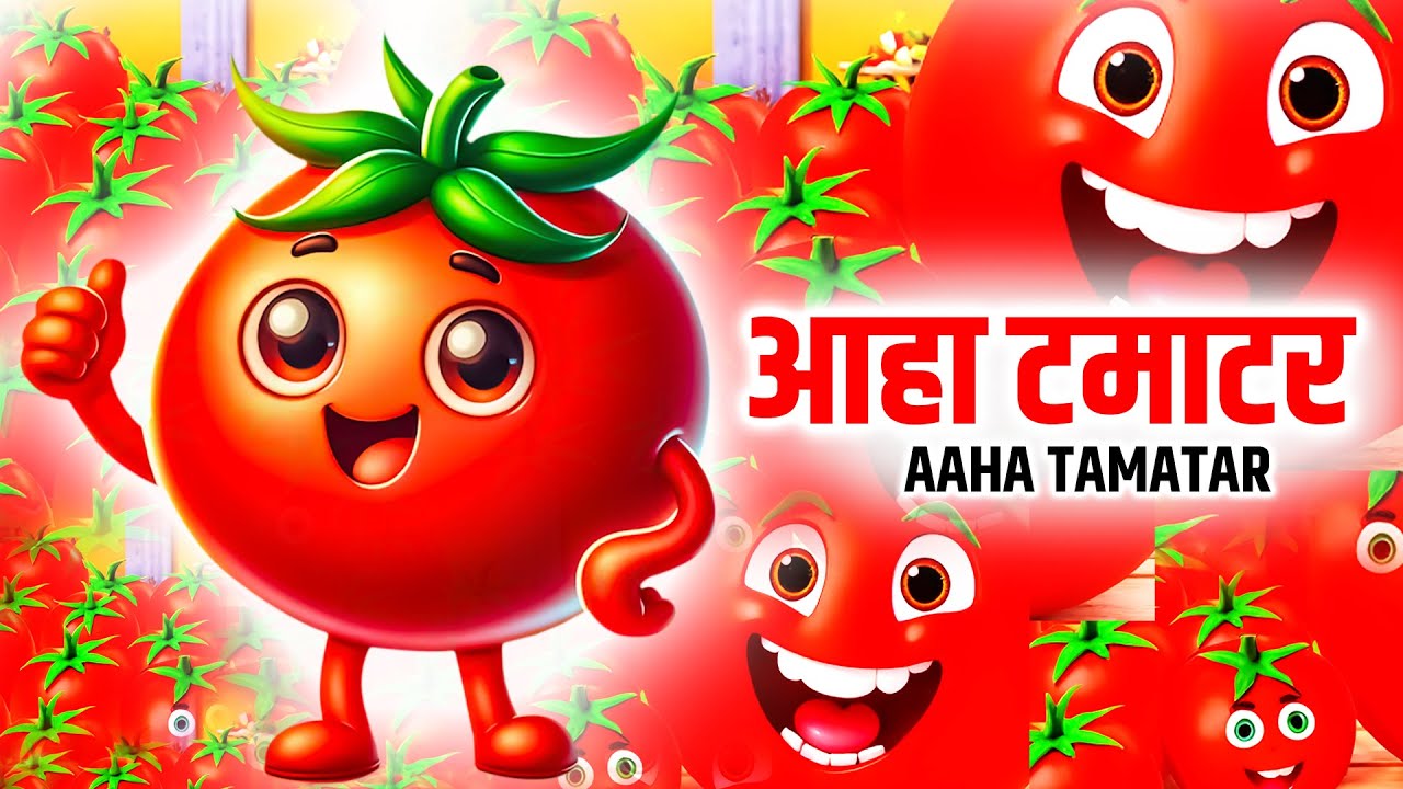 Aha Tamatar Bade Majedar | आहा टमाटर | Hindi Rhyme For Children's | Kids Poem | Golchi Rhymes