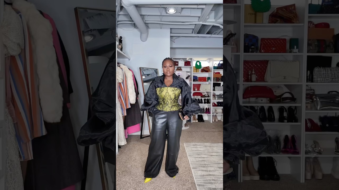MIDSIZE OUTFIT IDEAS | Walmart Faux Leather Joggers |  #ootd #midsizestyle #walmartfashionfinds