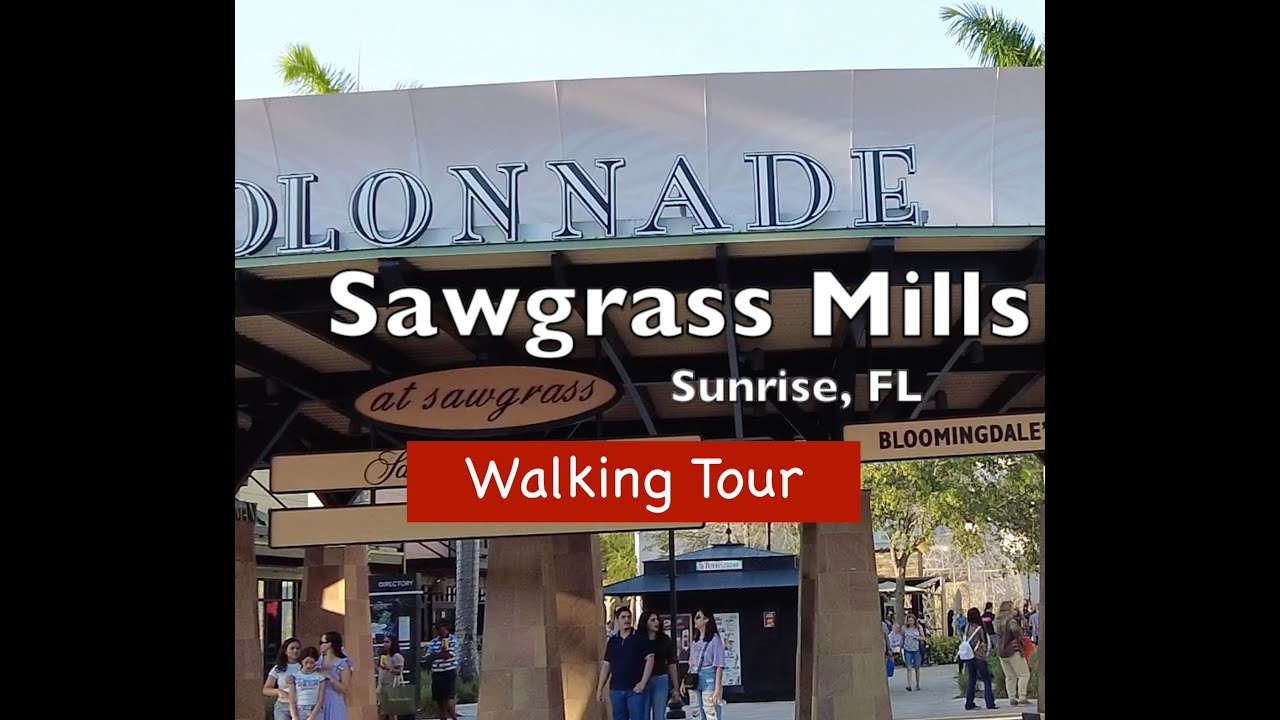 SawGrass Mills Mall Luxury Stores Area - Walking Tour - HD