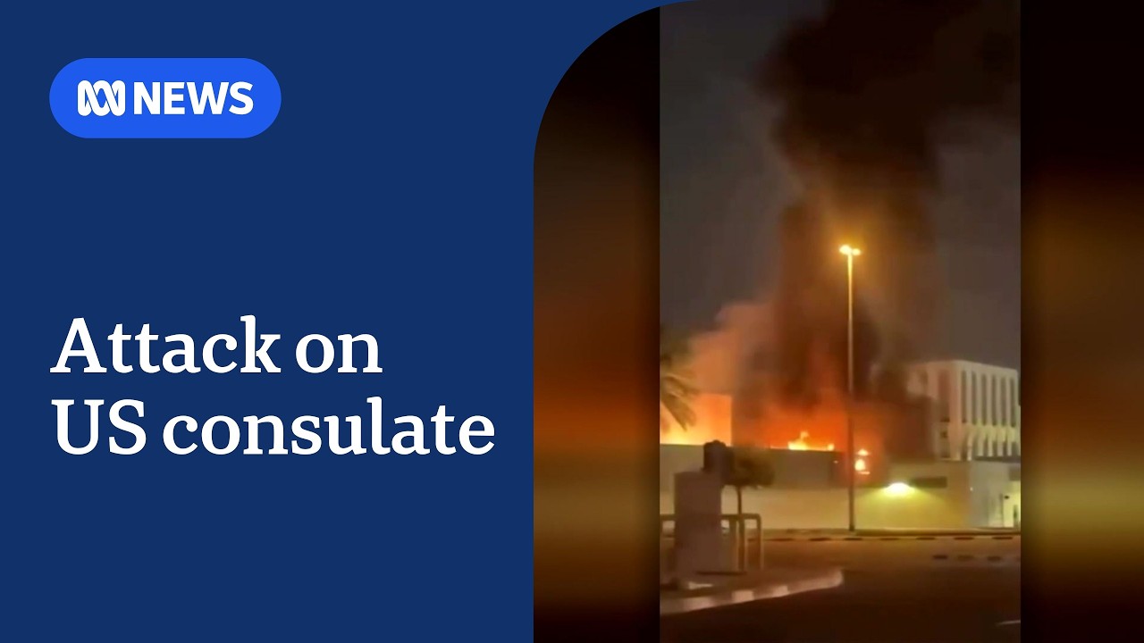 Drone attack on US consulate in Dubai sparks large fire | ABC NEWS