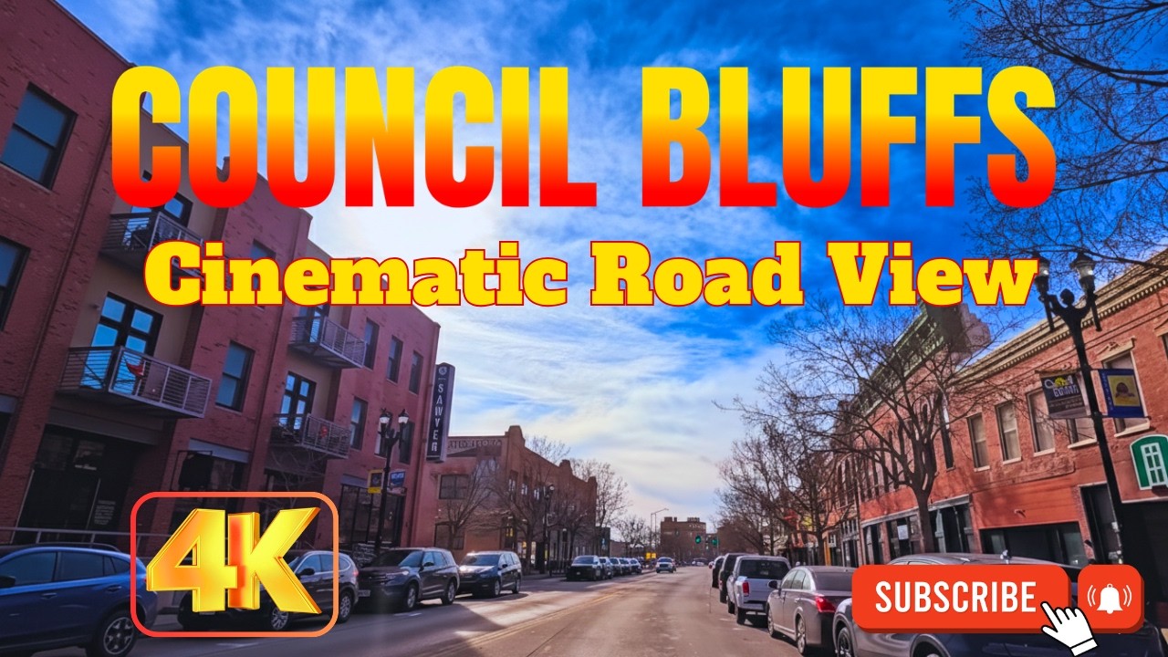Council Bluffs Iowa Airport to Downtown Drive | What the City Looks Like | USA Travel Vlog 2026