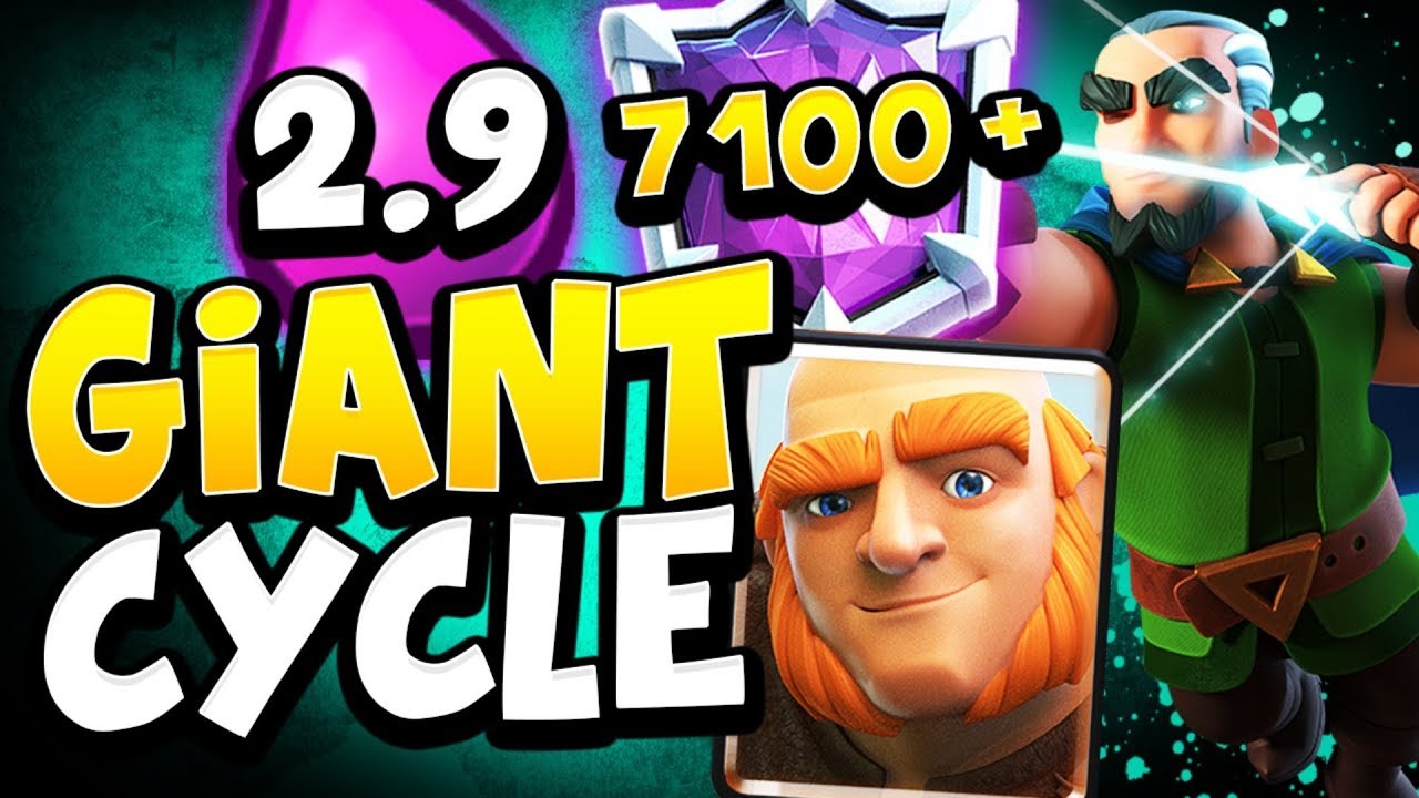 7100+ TOP 200 LIVE LADDER with 2.9 GIANT MINER CYCLE! - CLASH ROYALE