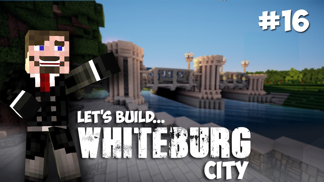 Minecraft Let's Build A City - Traditional Style Bridge - Whiteburg City