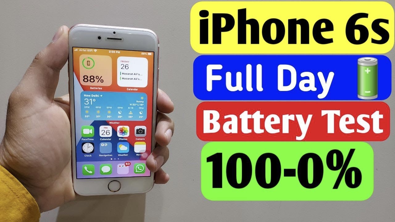 iPhone 6s Full Day Battery Test 100-7% || iPhone 6s Full Battery Drain Test on iOS 14.4