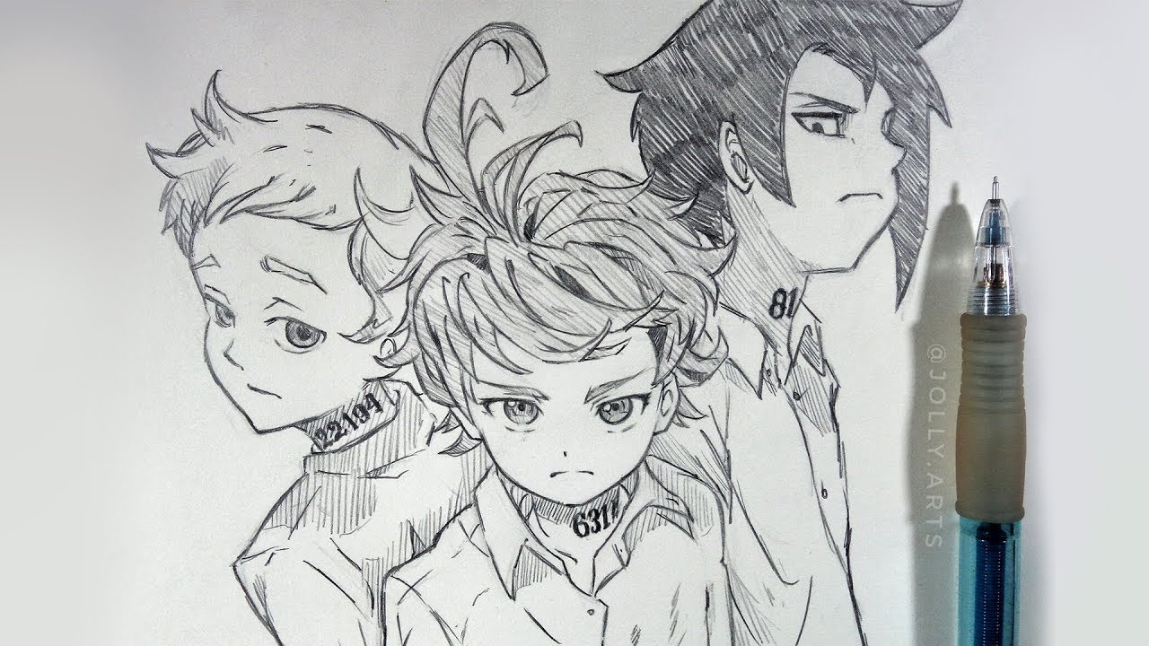 Speed Drawing EMMA, NORMAN & RAY | The Promised Neverland