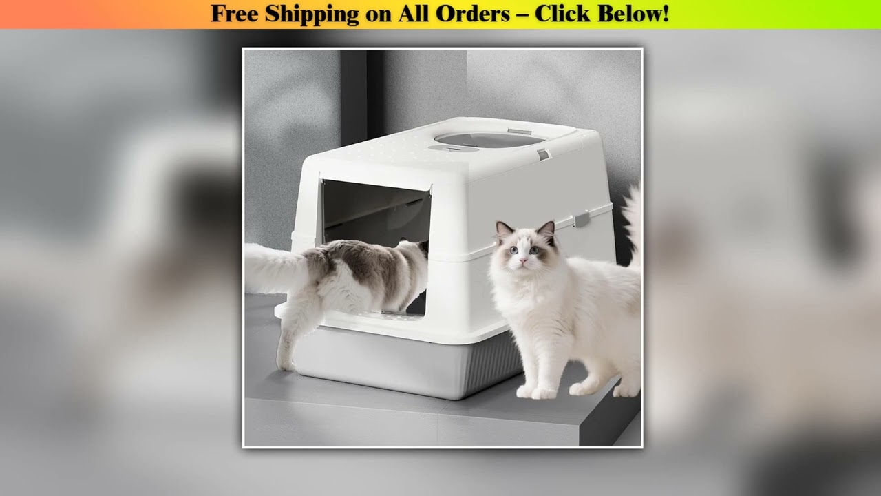 Fully Enclosed Large Flip-Top Cat Litter Box High-Sided Covered Design, Splash-Proof and