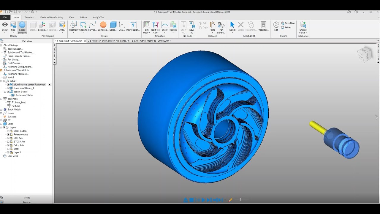 FeatureCAM Highlights: 5 Axis on TurnMILL