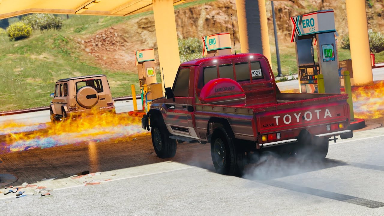 انحرقت محطة الوقود براجل الغني لكن راعي الشاص يفزع له في الوقت المناسب بعد استهزائه به| قراند  GTA V