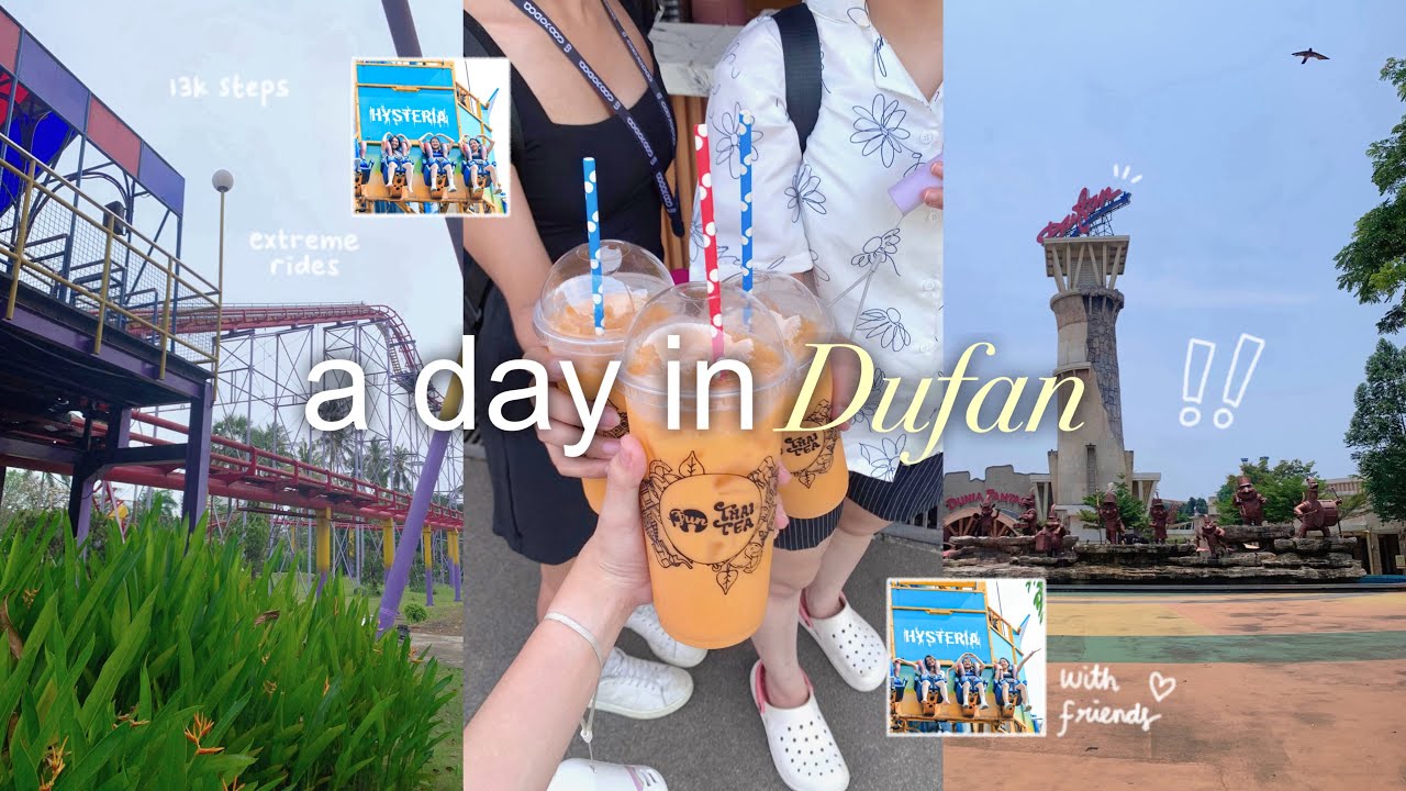 Dufan Vlog 🎢 extreme & fun rides, a day in ancol with friends, walking drums, beach at night