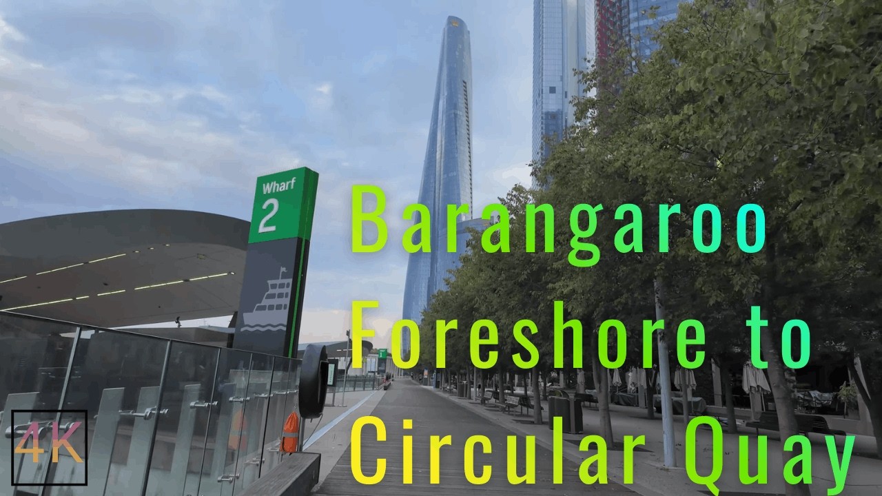 Sydney Foreshore Walk Barangaroo to Circular Quay , Australia | 4K ASMR