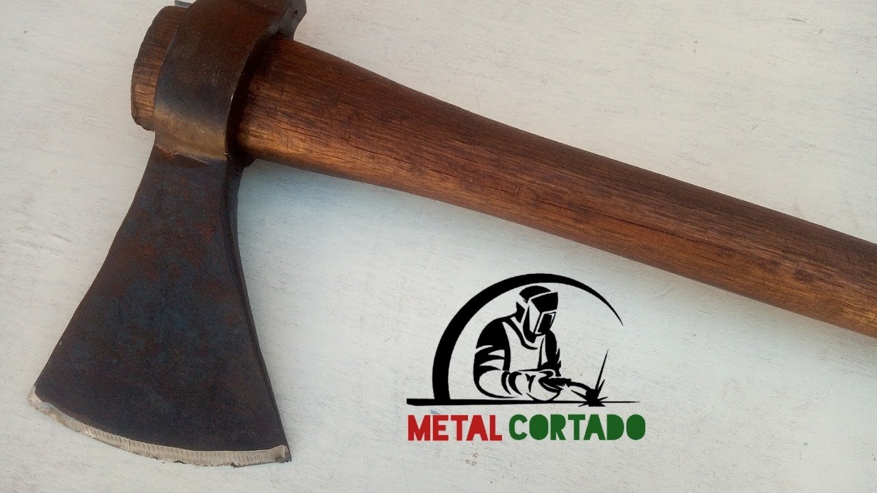 C&oacute;mo ajustar el mango de un hacha//hatchet restoration//metal cortado