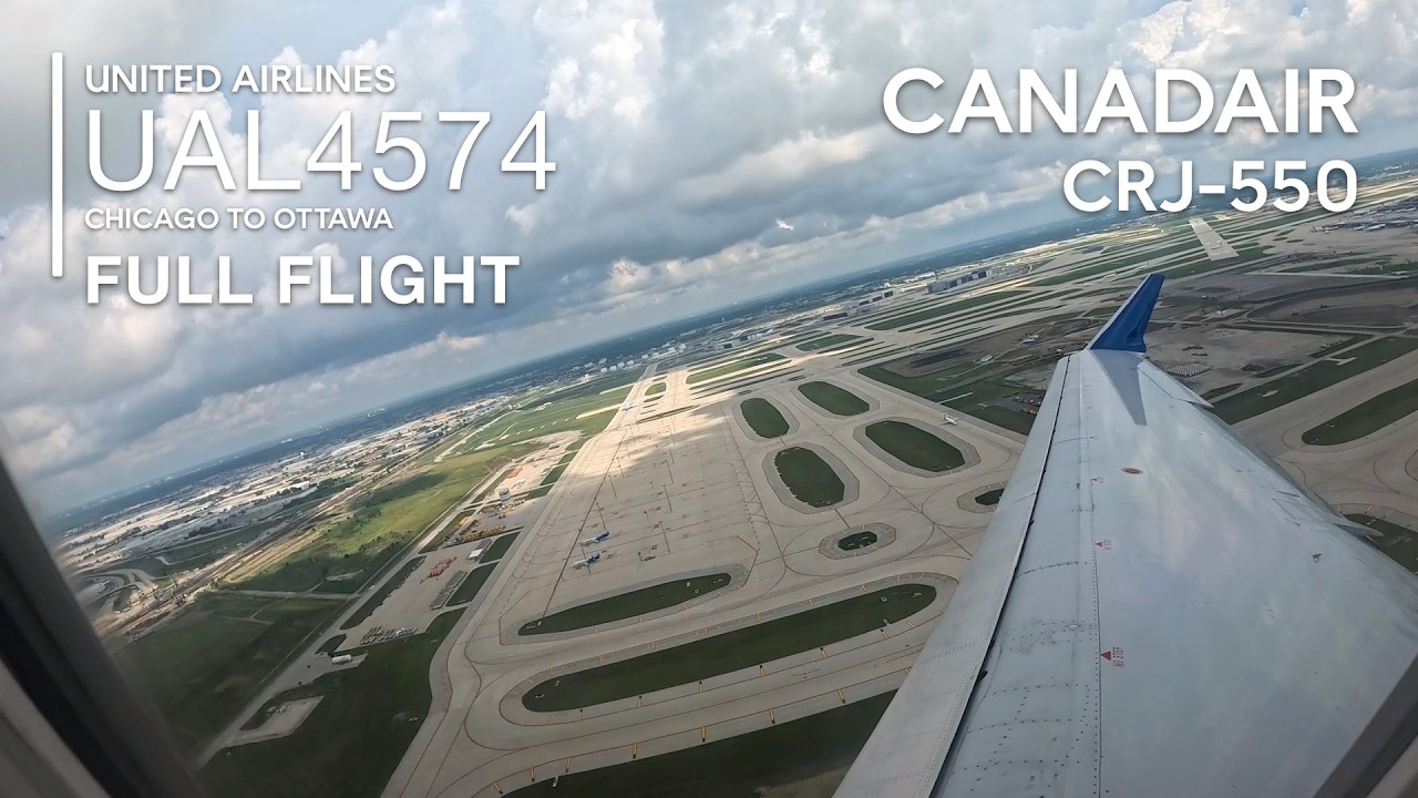 FULL FLIGHT [4K]: Chicago to Ottawa | United Airlines UAL4574 -  Canadair CRJ-550 - ORD to YOW