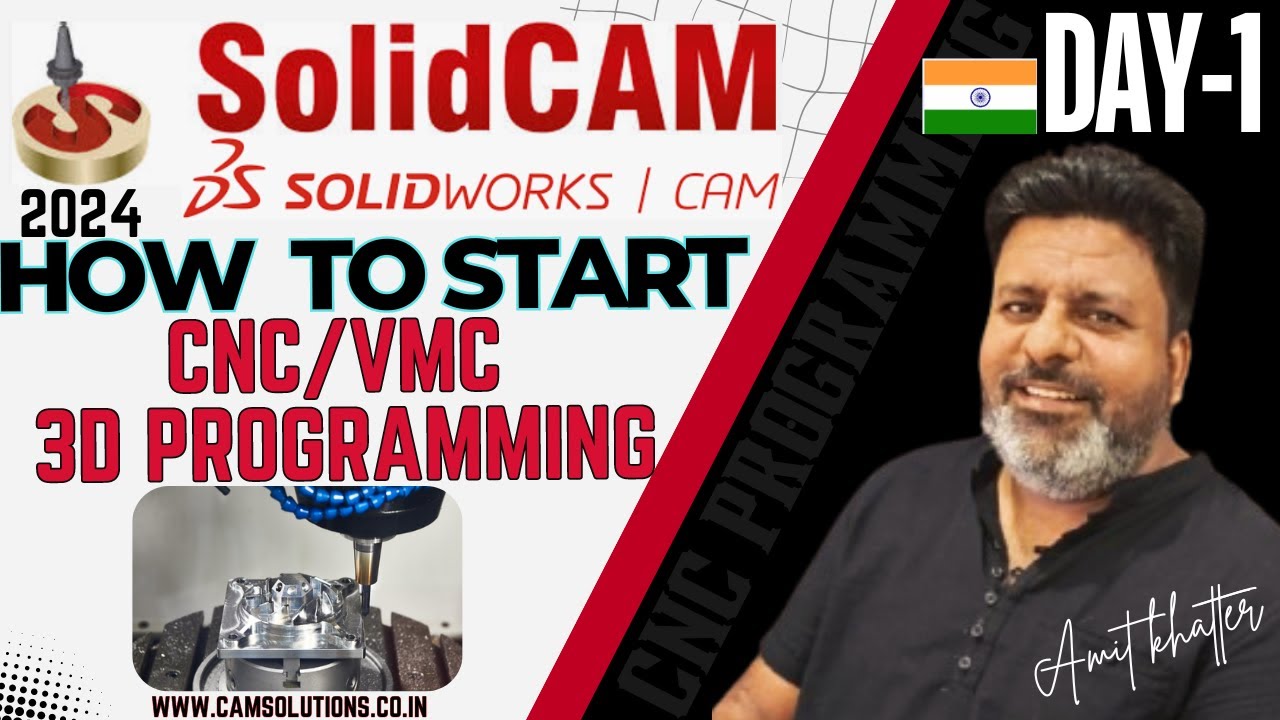 How to Start #Solidcam 2024 3d Programming tutorial for beginners in Hindi | #Solidworks CAM Day-1