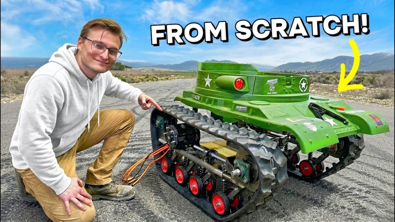 I Built Custom Tracks For My 100HP Power Wheels TANK