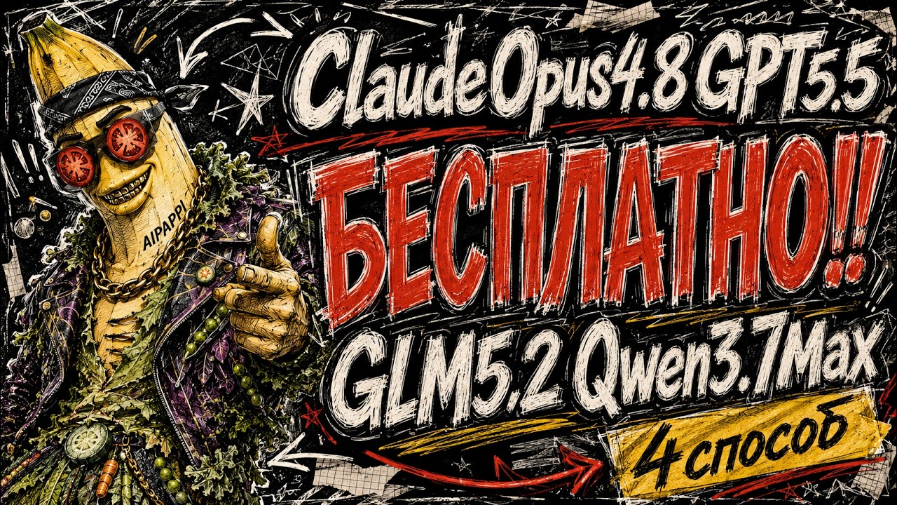 Бесплатно Claude Opus 4.8, GPT5.5, GLM-5.2,Qwen 3.7 Max l 4 способа получить топовые модели