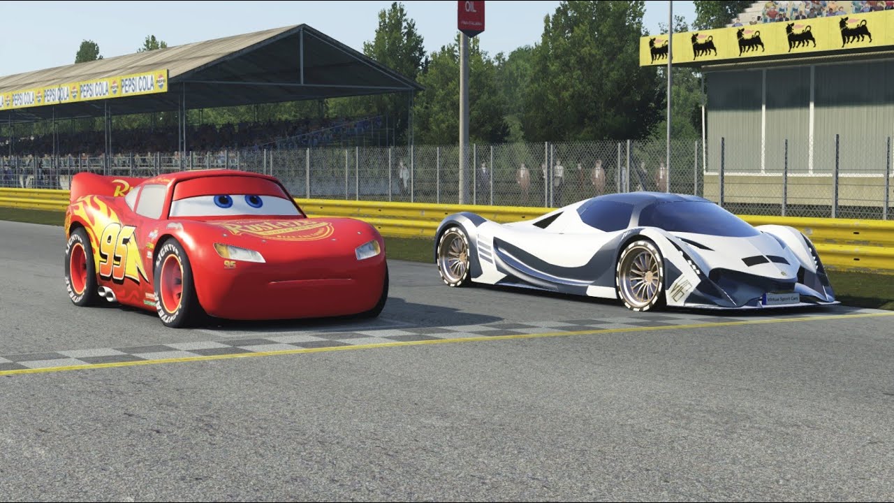 Lightning McQueen vs Devel Sixteen at Monza Full Course