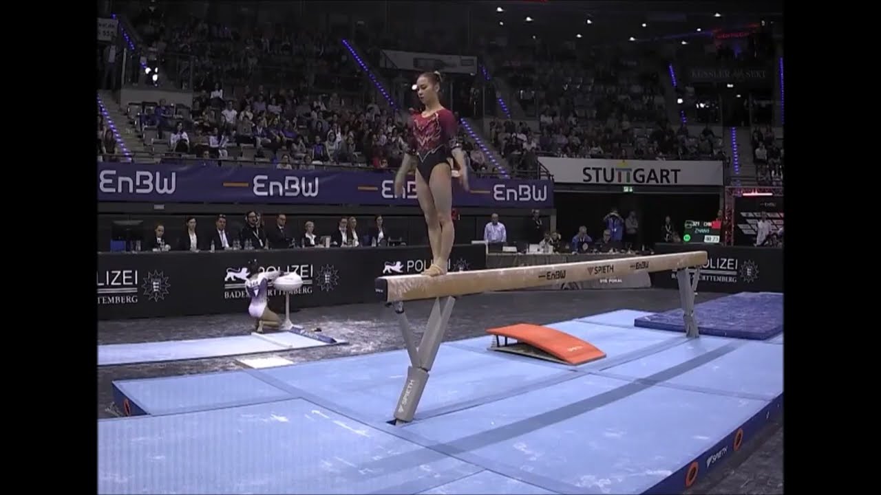 Zhang Jin (CHN) Beam D-Score 2024 Stuttgart DTB Pokal QF/TF (2022-24 Code) (13,850 (5.5)