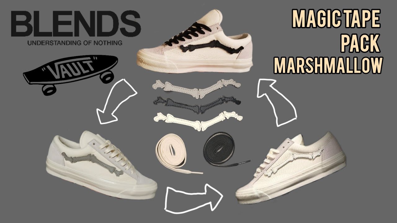 BLENDS x Vans Vault Magic Tape pack Marshmallow Bones Colorway