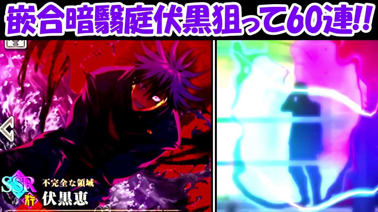 【ファンパレ】嵌合暗翳庭伏黒恵を60連ガチャで神引き狙う！！【呪術廻戦ファントムパレード】