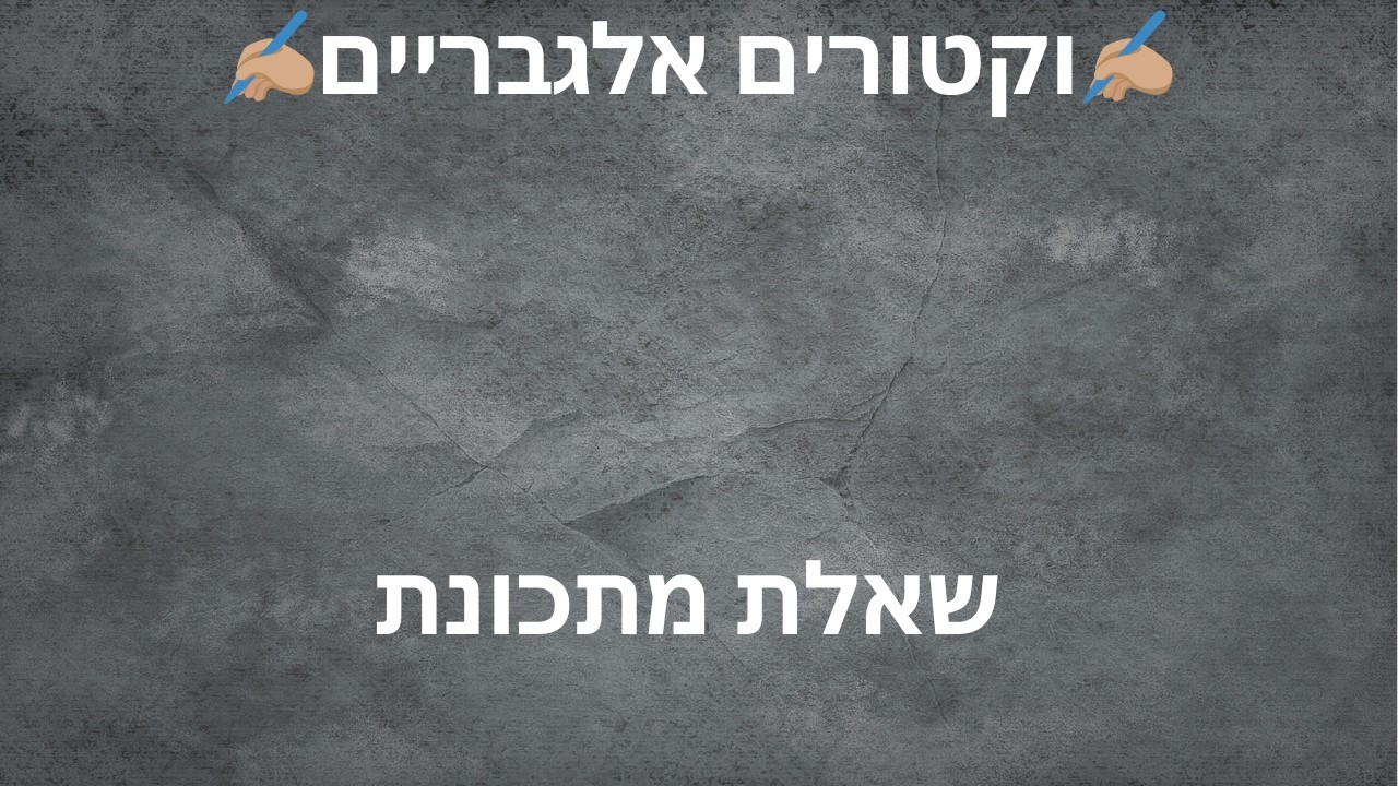 ✨וקטורים אלגבריים✨ תרגול שאלת מתכונת