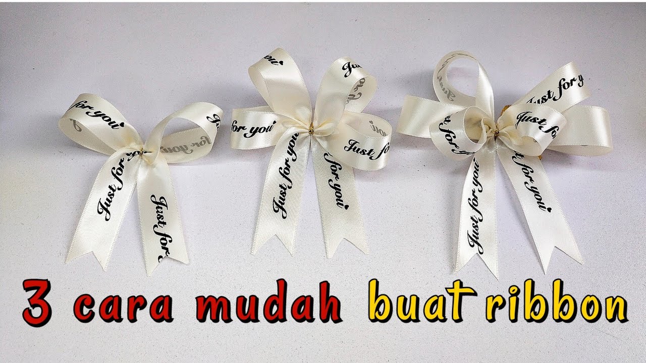 3 Jenis Tutorial Ribbon 🎀 ll cara buat reben paling senang