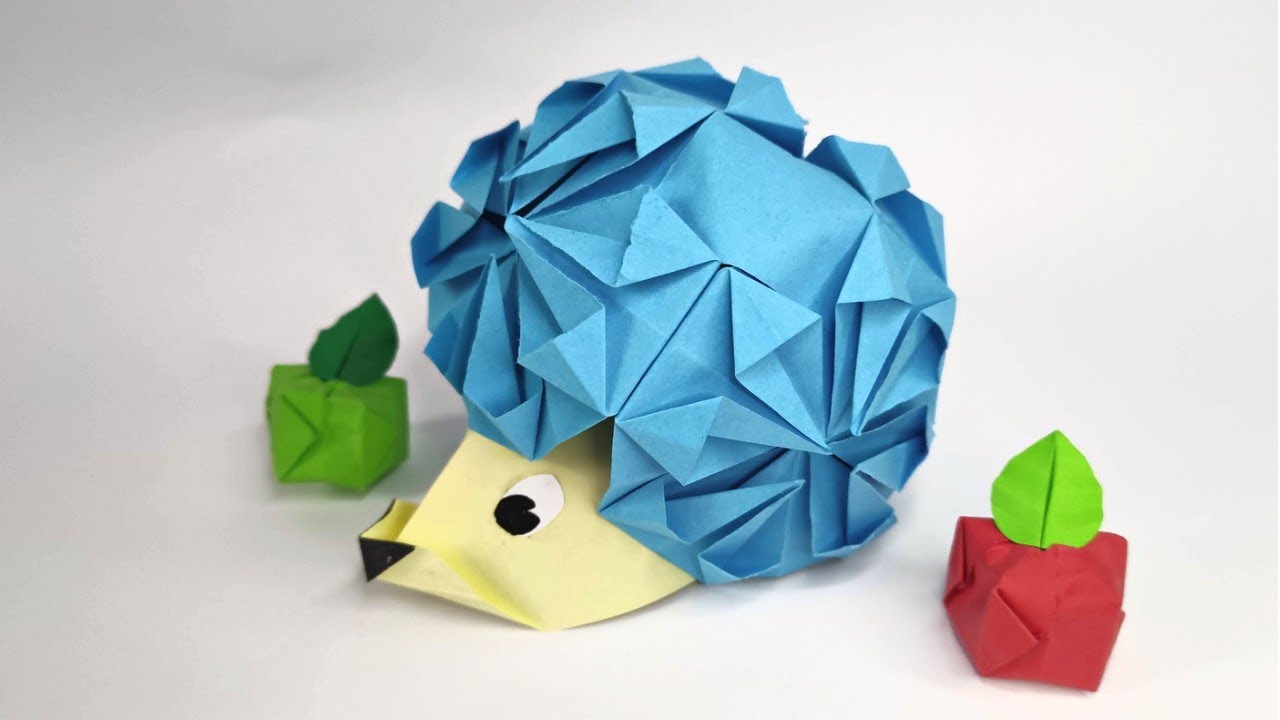 Origami HEDGEHOG kusudama | How to make a paper hedgehog