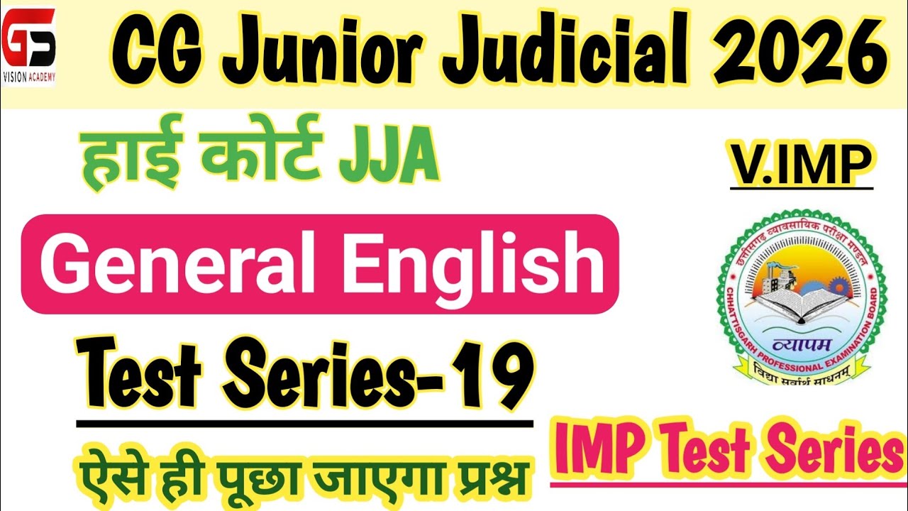 |CG Junior Judicial Test Series 19 |General English |