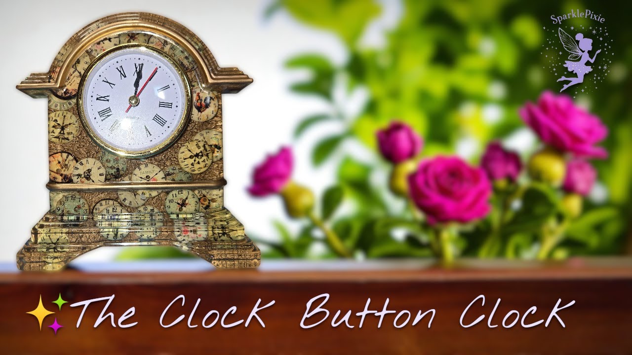 ✨ Resin Mantle Clock DIY | The Clock Button Clock with Crackle Finish!