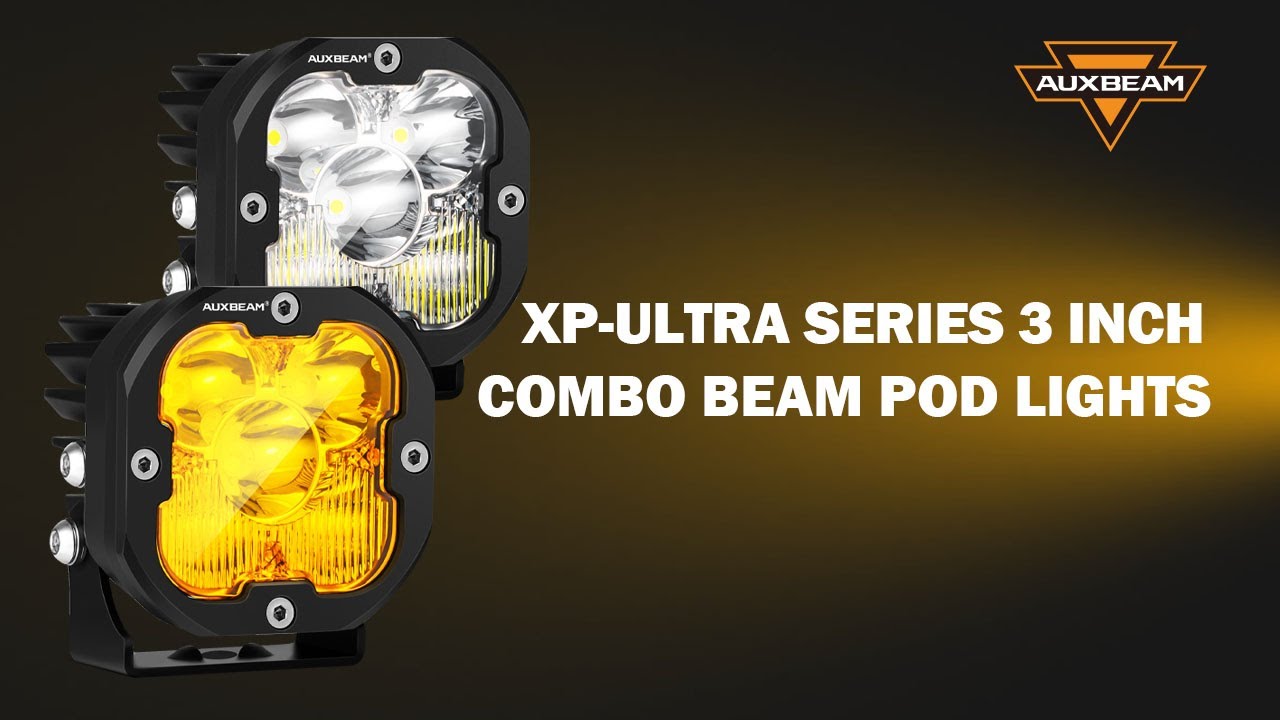 Auxbeam&reg; XP-ULTRA Series  3 Inch 80W Combo Beam LED Pods Amber&White Offroad Lights