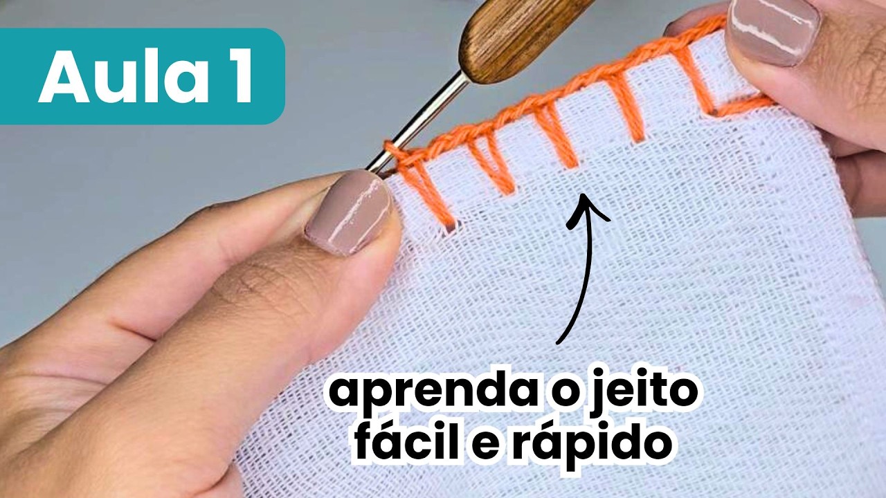 Aprenda Bico de Crochê Simples para Pano de Prato ✅ AULA 1 Bico de crochê para Iniciantes do Zero