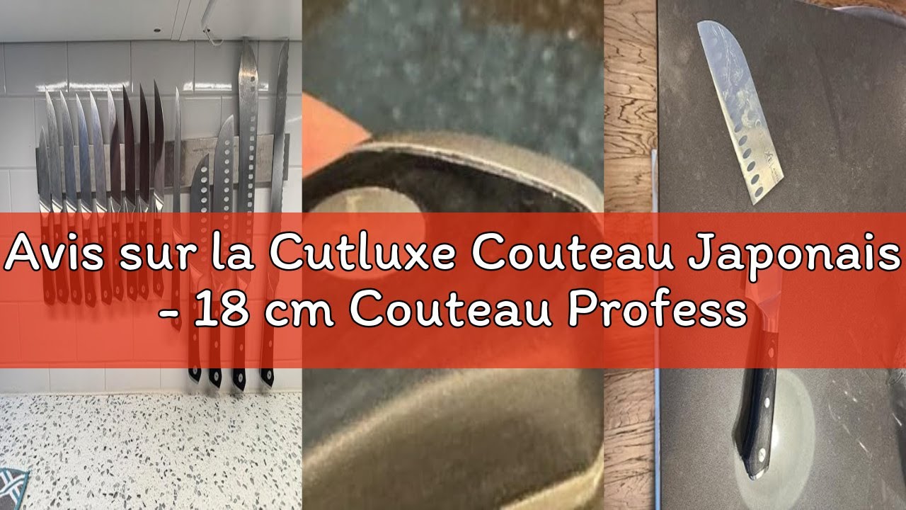 Avis sur la Cutluxe Couteau Japonais - 18 cm Couteau Professionnel Santoku Avec Fourreau - Lame Prof