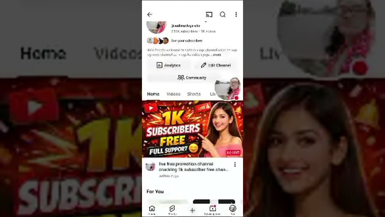 live free promotion channel chacking 1k subscriber free channel channel growth channel analysis