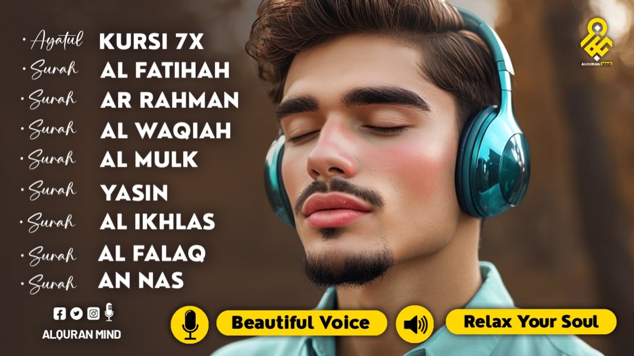 Most Relaxing Quran For Deep Sleep | Al-Fatihah, Ayat Al-kursi, Yasin ,Ar-rahman ,Al-Waqiah ,Al-mulk