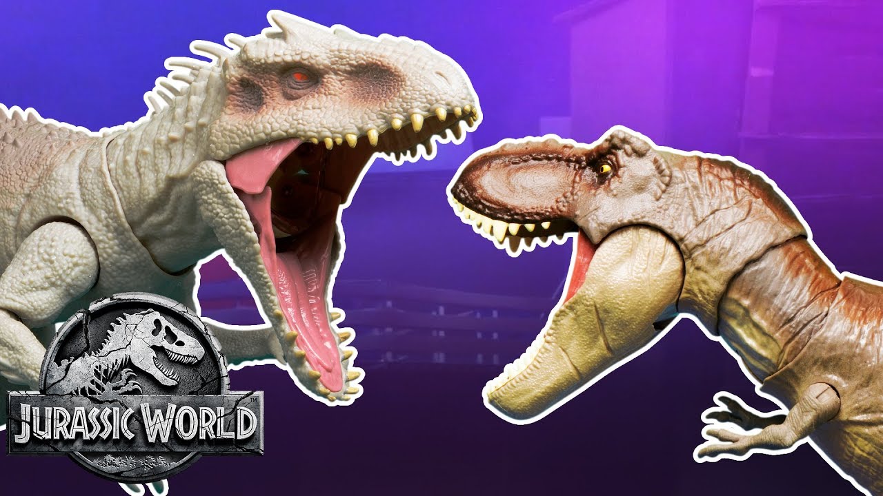 T-Rex Vs. Indominus (Sweded) | Jurassic World | Mattel Action!