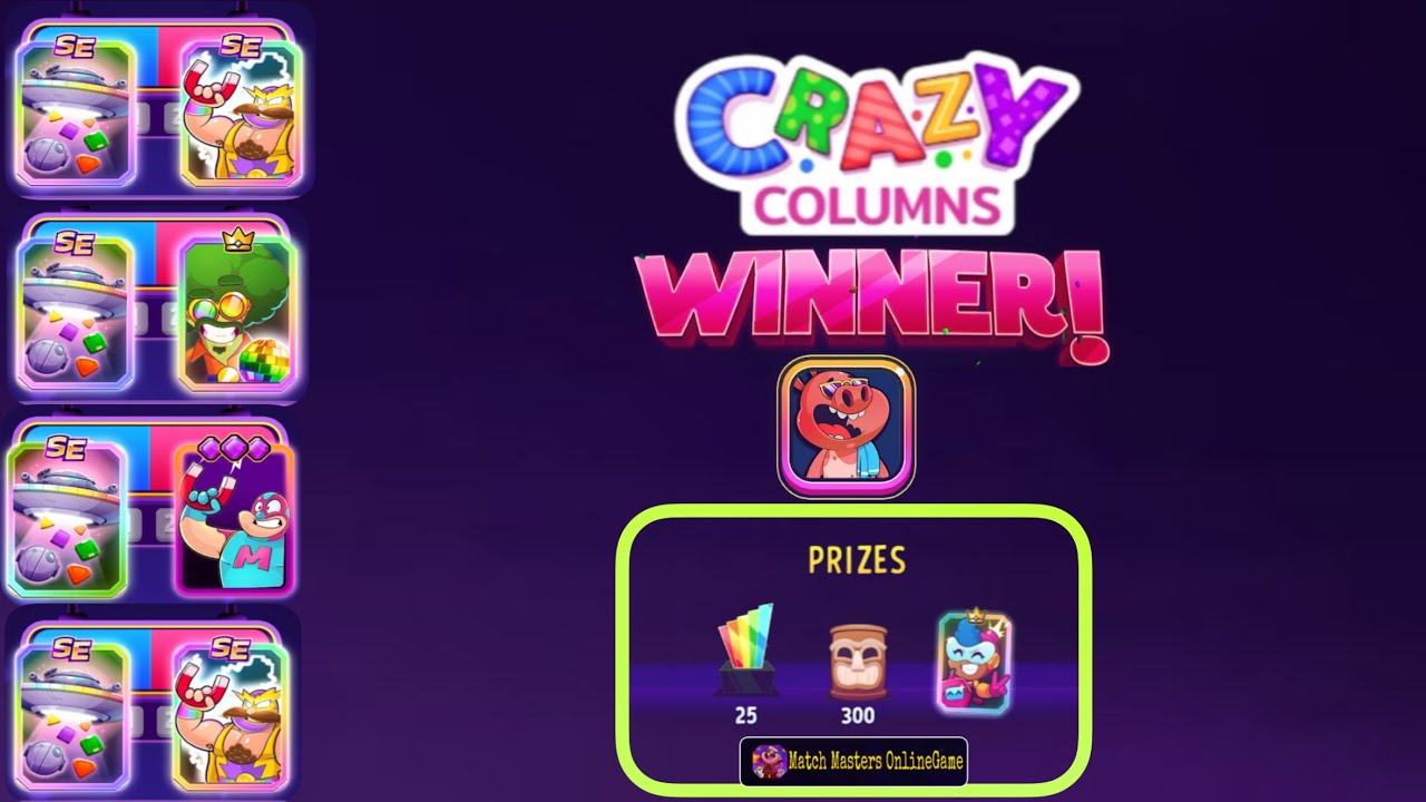 Free Prizes Billie Boom Match Masters Crazy Columbus Tournament