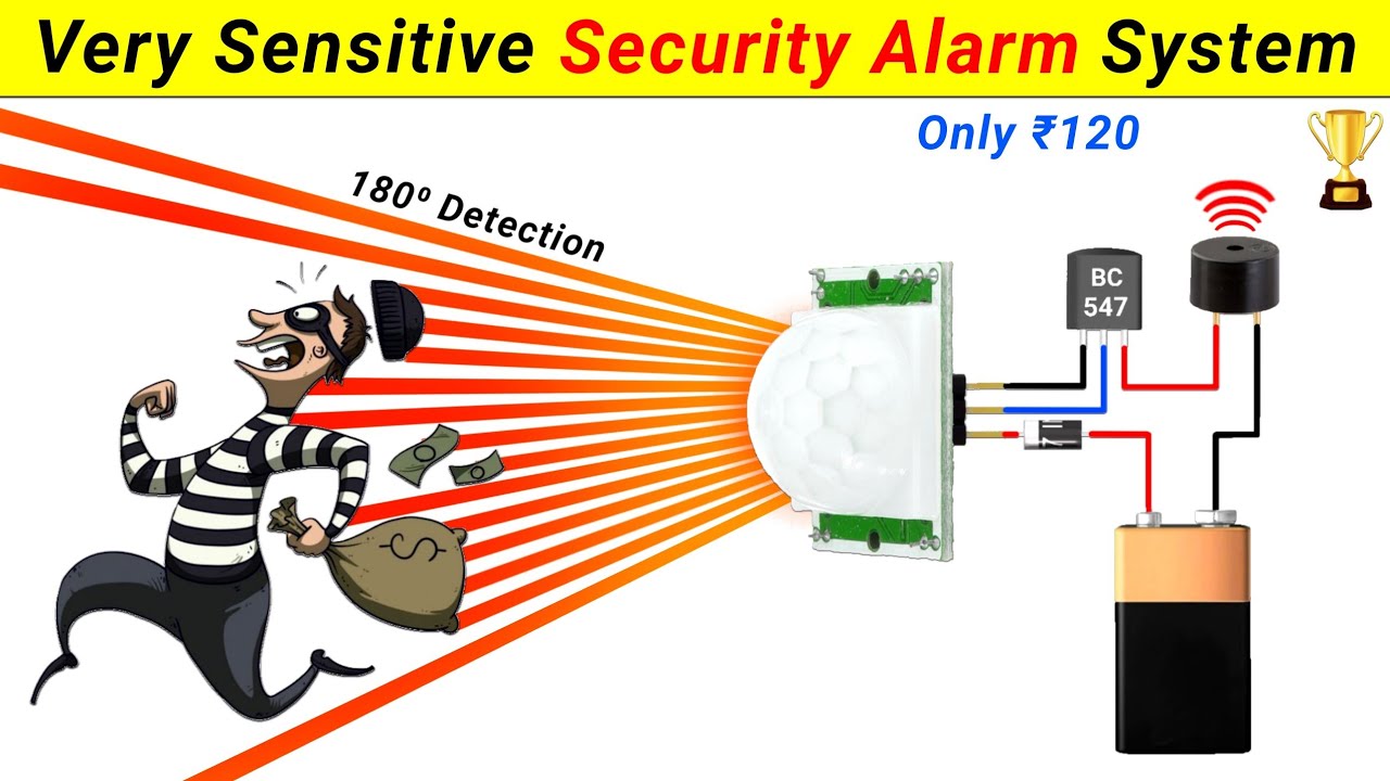 Very Smart Security Alarm System using PIR Motion Sensor || Inspire Award Project || Science Project