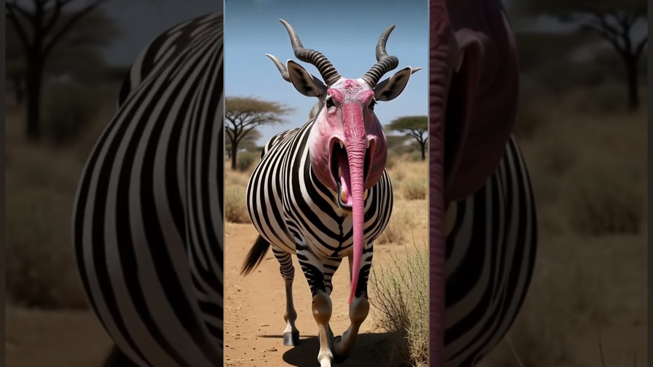 “Horned mystery spotted in an African wildlife sanctuary 🦓🦌 Stranger than fiction! 