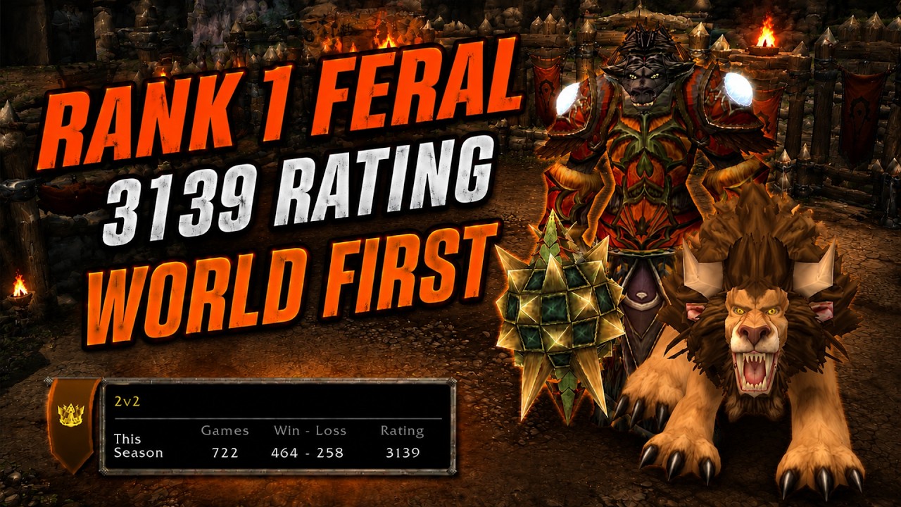 HIGHEST WORLD 3139 Feral/Rogue with @Petraxs 🏆 | Rank 1 Push | TBC Classic 2v2