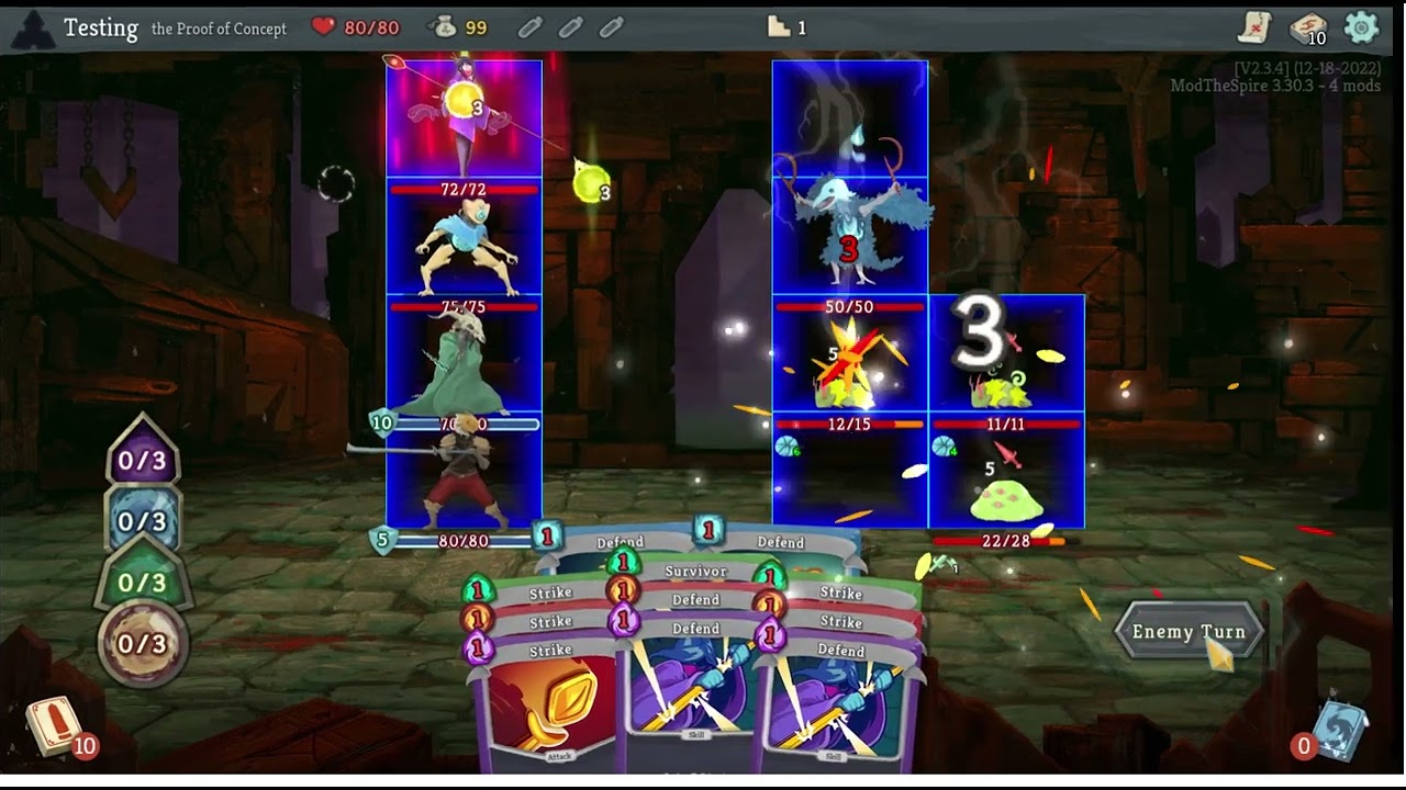 Modded Slay the Spire: 4 character simultaneous co-op test