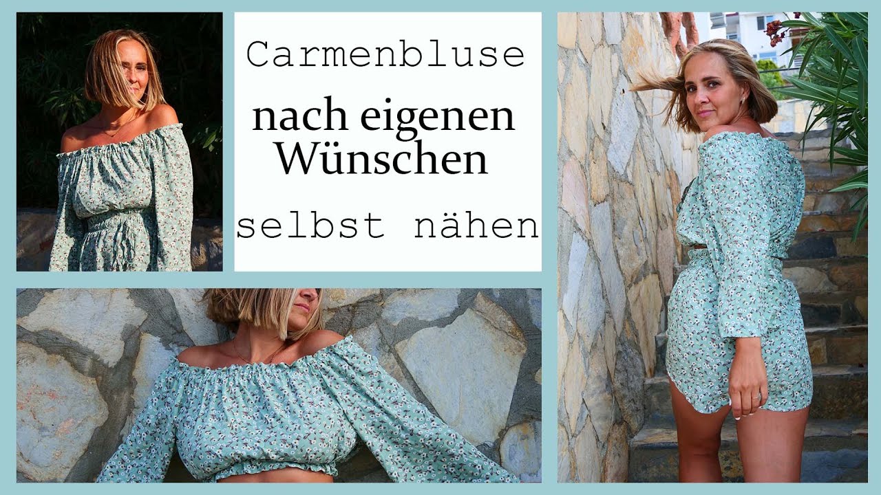 Carmenbluse nähen lernen - Schnittmuster selbst fix erstellen - mit Annas Nähschule