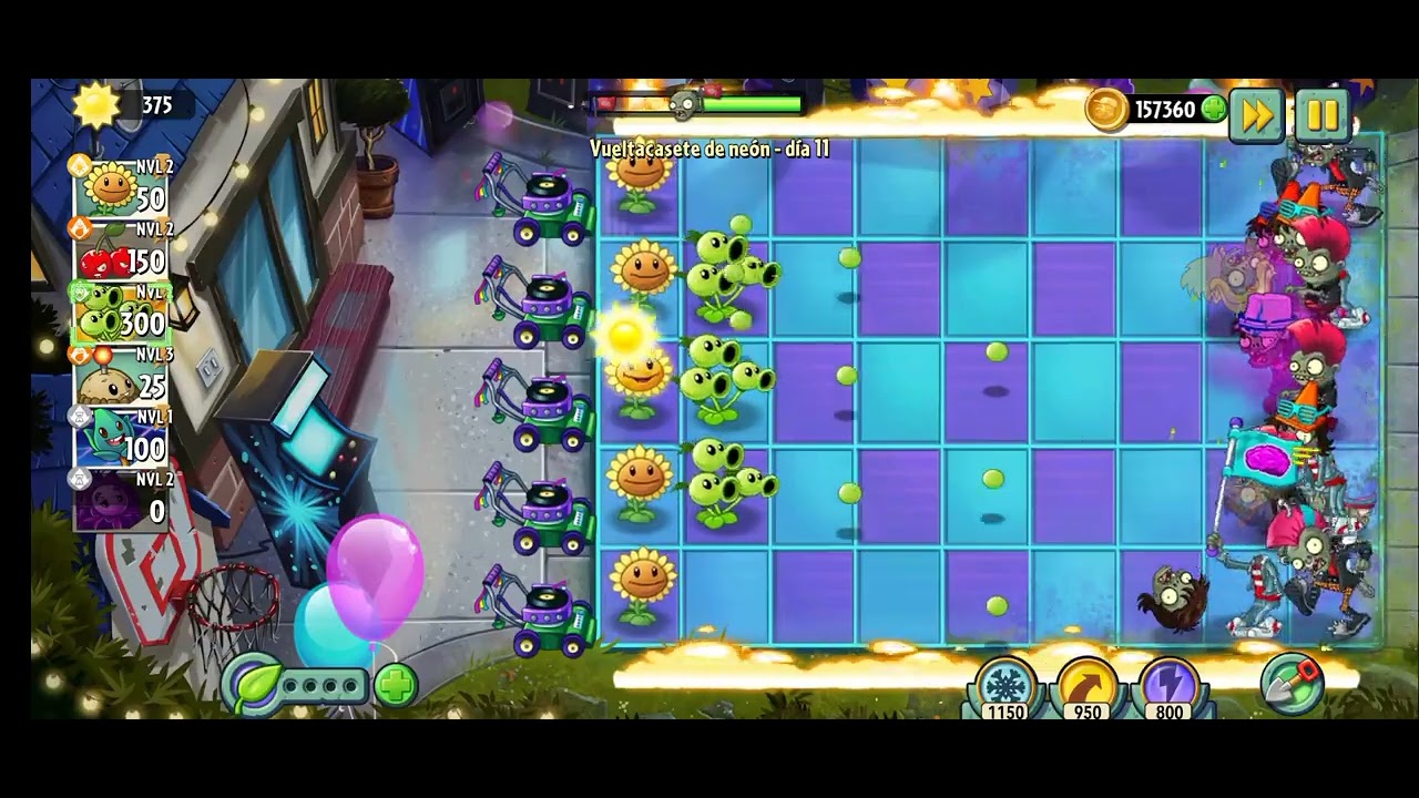 Plantas vs Zombies 2 Vueltacasete de neon-Día 11